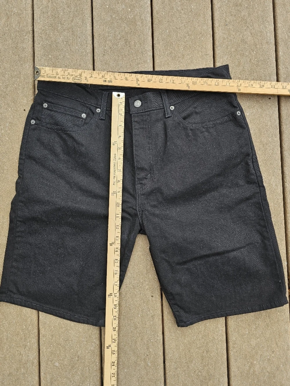 Levis 505 Mens Black Denim Shorts 36